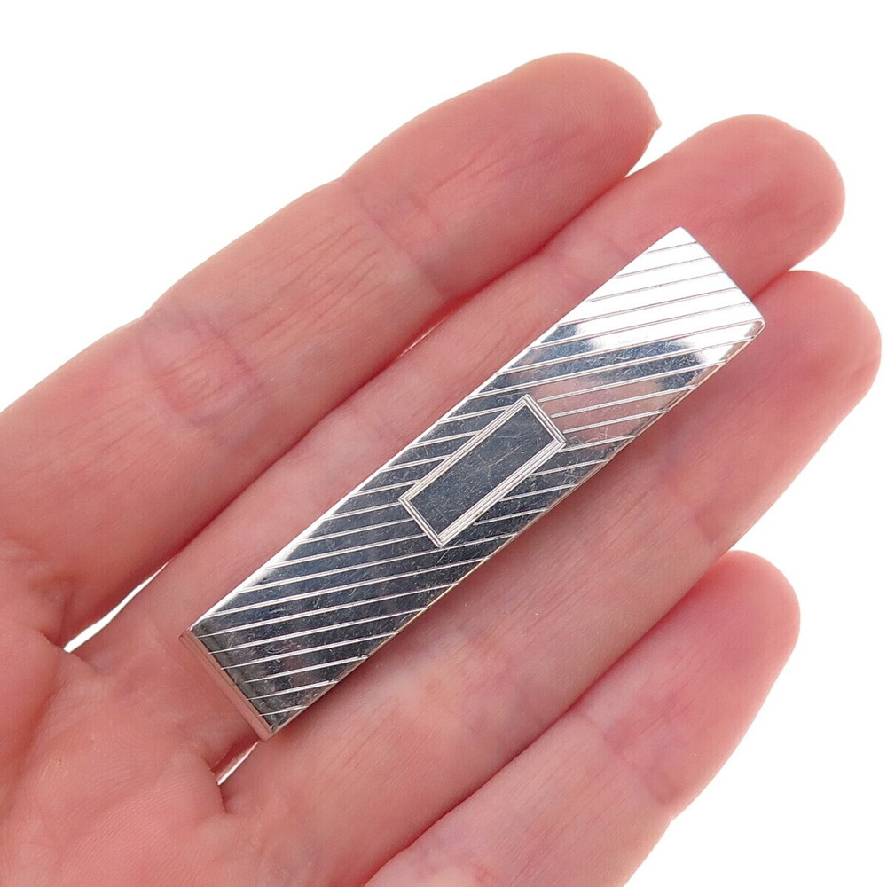 Simmons 925 Sterling Silver Antique Art Deco Tie Clip